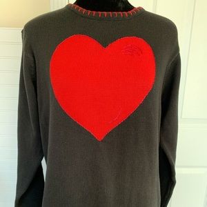 The Quacker Factory Heart Red & Black Sweater.